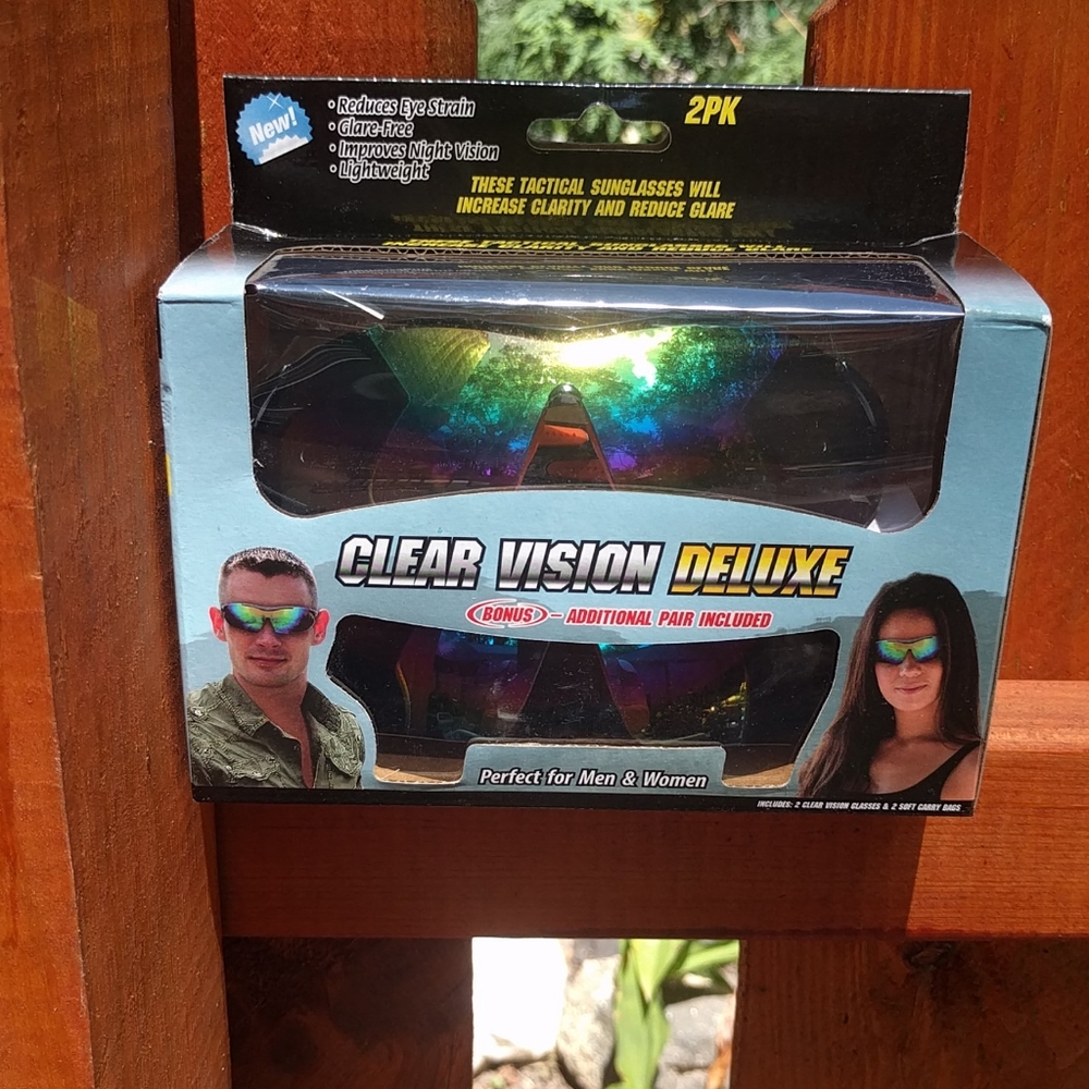 2pk Clear vision sunglasses